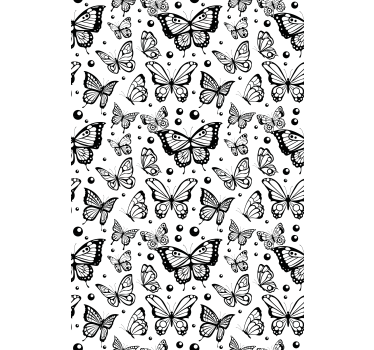Butterfly wallpaper in solid color butterflies and dots - TenStickers