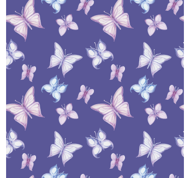 Butterfly wallpaper with purple background - TenStickers