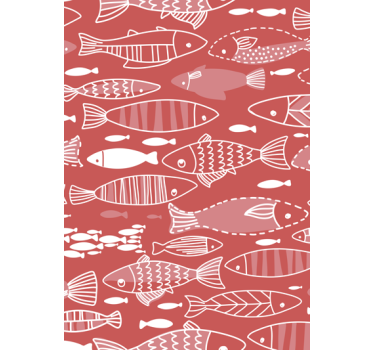 Living room wallpaper with many fish underwater - TenStickers