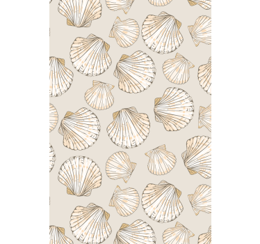 Living room wallpaper seashell design - TenStickers