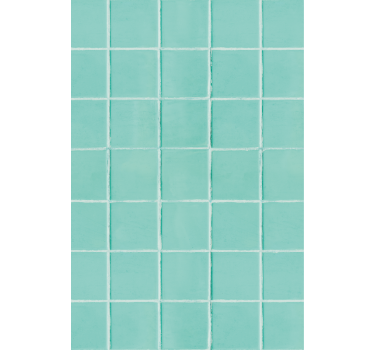 Living room wallpaper turquoise tiled surface - TenStickers
