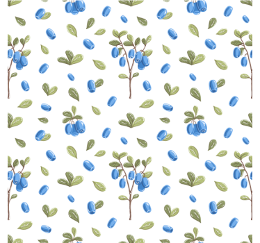 Living room wallpaper botanical blue design - TenStickers