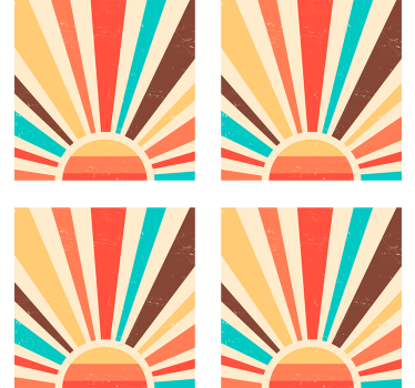 Vintage wallpaper abstract vintage sunset design - TenStickers