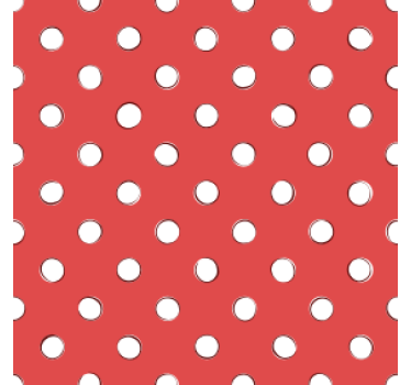 Vintage wallpaper white retro polka dots red background - TenStickers