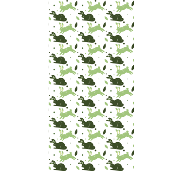 Dinosaurs wallpaper featuring green rabbits - TenStickers
