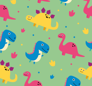 Colorful style dinosaurs wallpaper - TenStickers