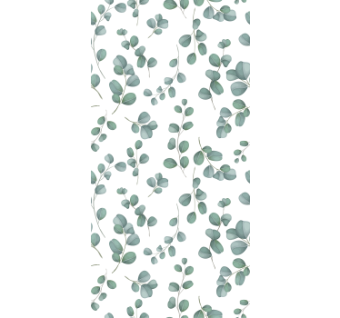 Living room wallpaper eucalyptus leaf design - TenStickers