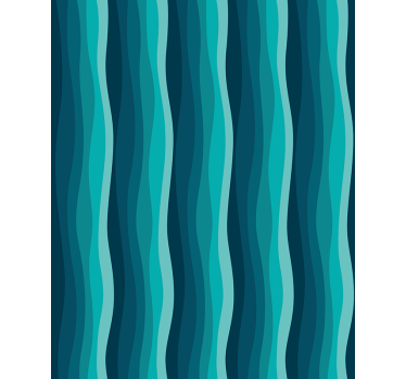 Living room wallpaper in wavy blue pattern - TenStickers