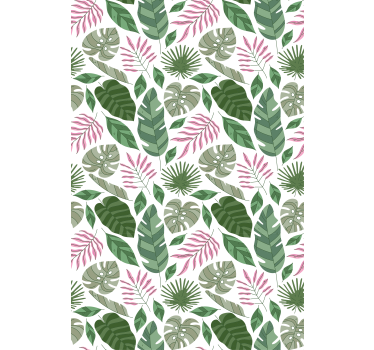 Living room wallpaper tropical greenery design - TenStickers