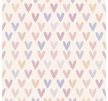 Teenage bedroom wallpaper pastel heart design - TenStickers