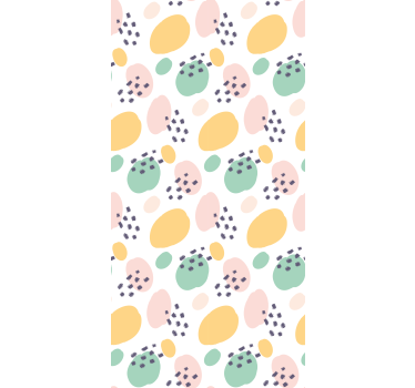 Teenage bedroom wallpaper pastel abstract shapes - TenStickers