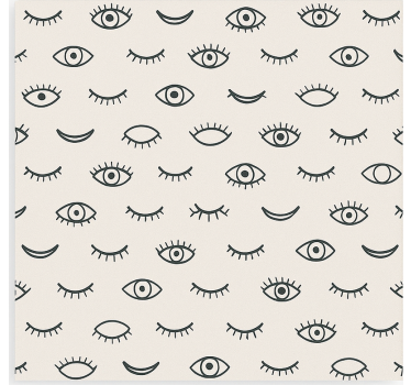 Teenage bedroom wallpaper eyelash eye design - TenStickers