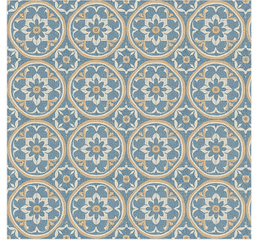Living room wallpaper azulejo style tile - TenStickers