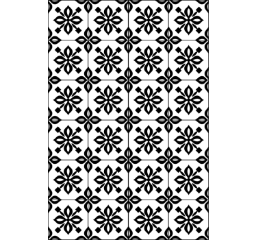 Living room wallpaper black and white mosaic - TenStickers