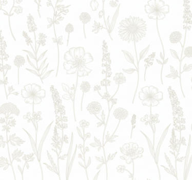 Living room wallpaper botanical sketch trail - TenStickers