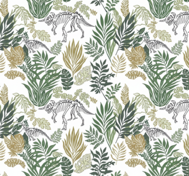 Living room wallpaper dinosaur print - TenStickers