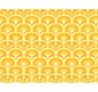 Living room wallpaper retro 70s yellow shapes - TenStickers
