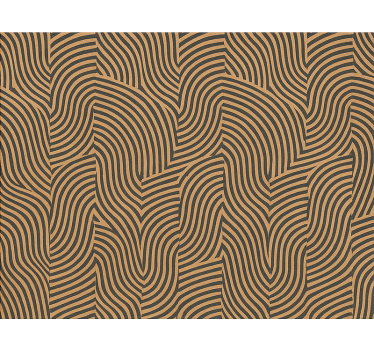 Living room wallpaper modern black and orange lines - TenStickers