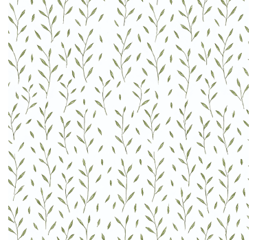 Living room wallpaper small green leaf pattern - TenStickers