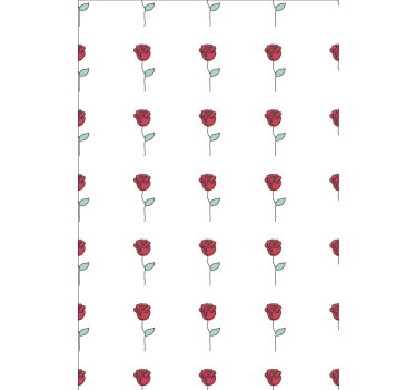 Flower wallpaper featuring cute red rose line art - TenStickers