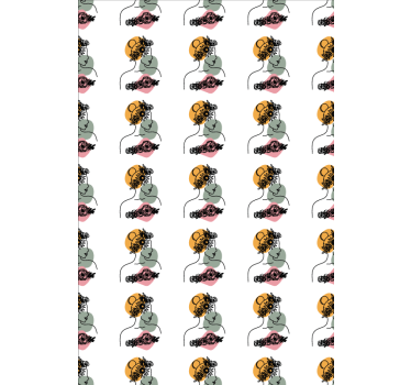 Flower wallpaper amazing woman floral face - TenStickers