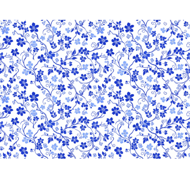 Flower wallpaper blue cherry blossom - TenStickers