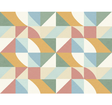 Rustic wallpaper with pale geometric patterns - TenStickers