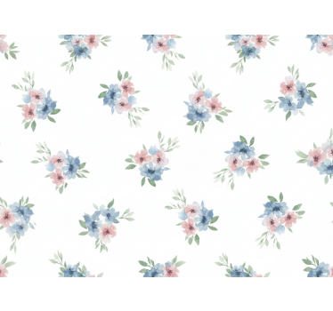 Flower wallpaper small flowers in watercolor - TenStickers