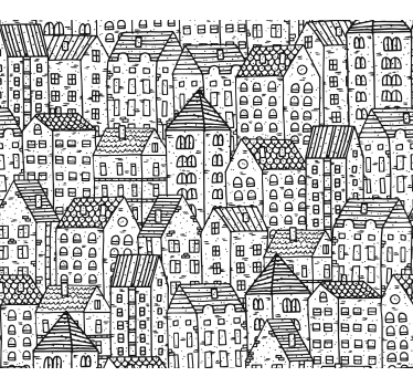 City wallpaper monochrome urban design - TenStickers