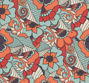 Ornamental Wallpaper floral paisley - TenStickers