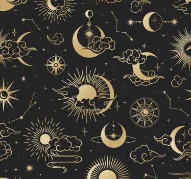 Clouds and stars Bedroom Wallpaper - TenStickers