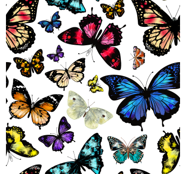 Butterfly wallpaper in vibrant flying design - TenStickers
