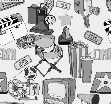 Vintage hollywood black and white pictures Retro Wallpaper - TenStickers