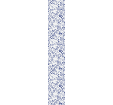 Floral Tile Pattern living room wallpaper - TenStickers