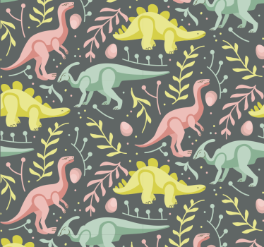 green and gray dinosaurs Kids Wallpaper - TenStickers
