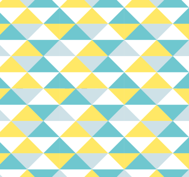 Yellow and shades of blue geometric tile Effect Wallpaper - TenStickers