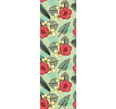 Green tropical arrangement flower wallpaper - TenStickers