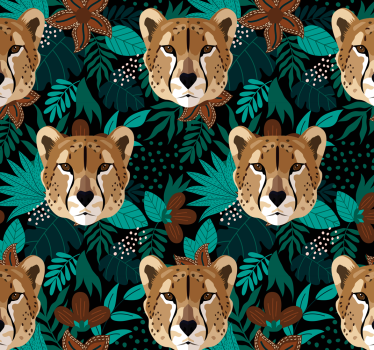 Leopard in tropical flowers Cool animal wallpaper - TenStickers