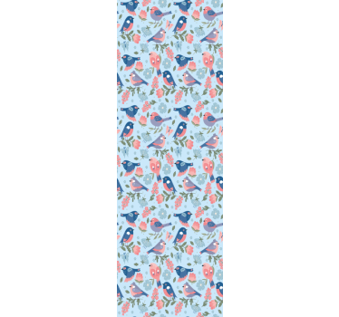 Flowers and birds pattern Nature Wallpaper - TenStickers