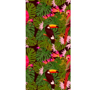 Tropical Toucan Motif jungle wallpaper - TenStickers