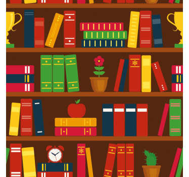 Home library office room wallpaper - TenStickers