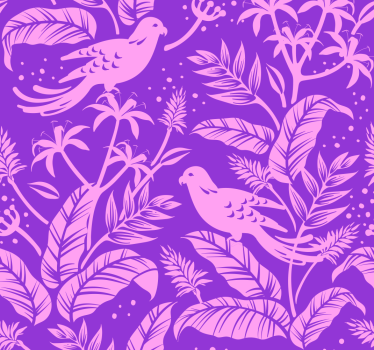 Purple Birds 3D Bird Wallpaper - TenStickers