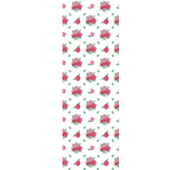 Pink and red roses pattern bedroom wallpaper - TenStickers