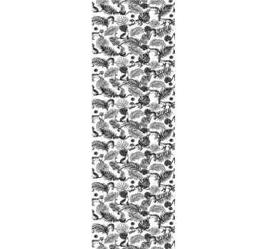 Black and White Pattern jungle wallpaper - TenStickers