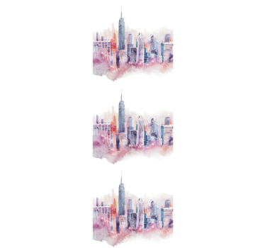 Urban Watercolor city wallpaper - TenStickers