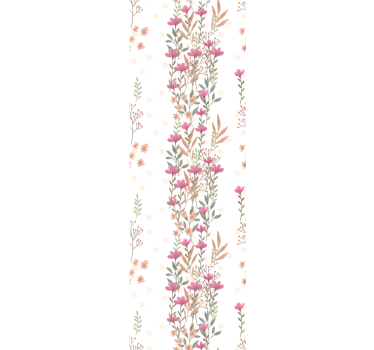 Floral Vertical Stripes flower wallpaper - TenStickers