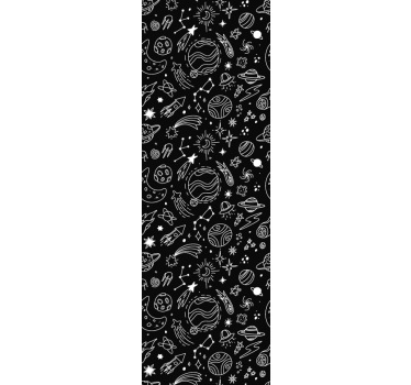Space Doodle Pattern star wallpaper - TenStickers