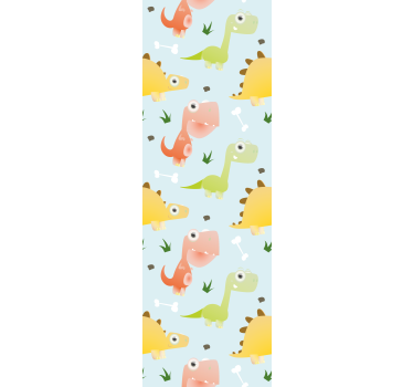 Playful Dinosaur Patterns dinosaurs wallpaper - TenStickers