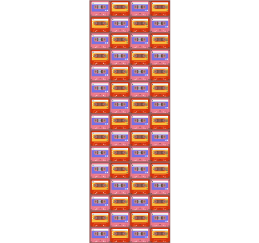 Vintage wallpaper retro cassette collection - TenStickers