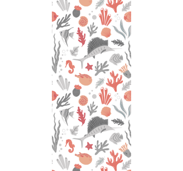 Underwater Motif fish wallpaper - TenStickers